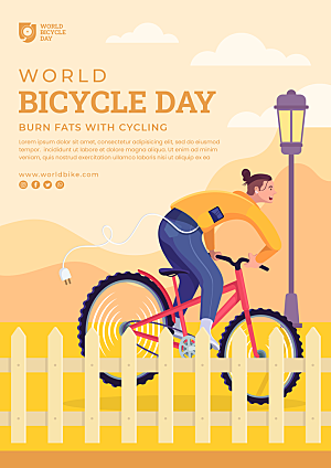 时尚自行车日宣传海报