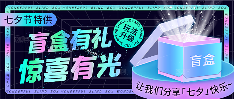 电商淘宝盲盒海报封面
