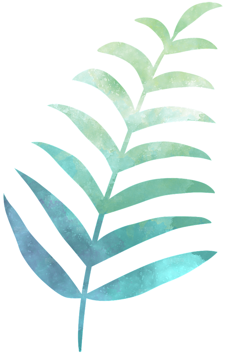 手绘冰淇淋水果植物鸟元素