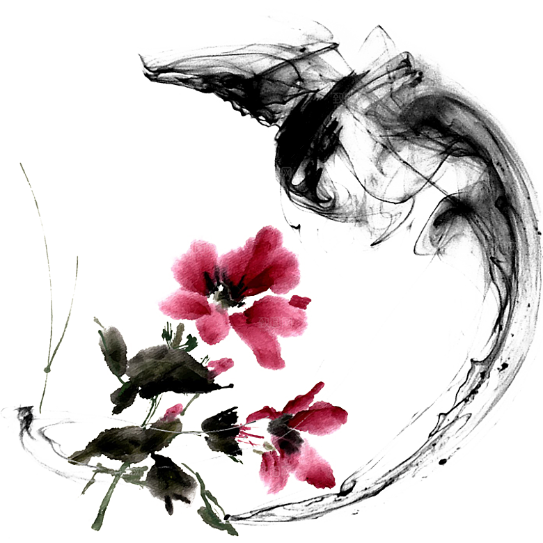 免抠植物古风花草插画元素