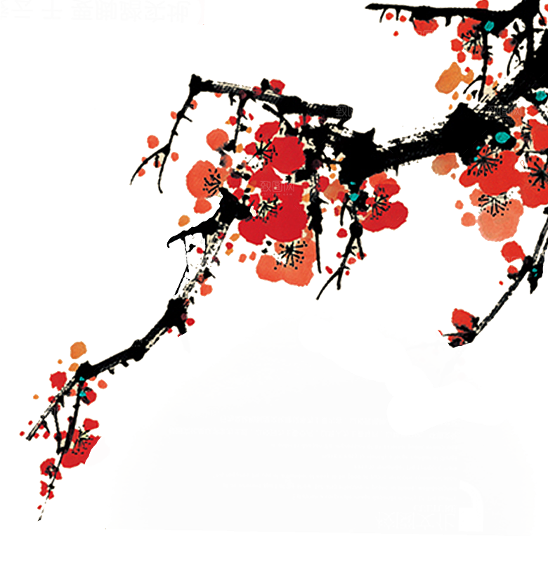 免抠植物古风花草插画元素