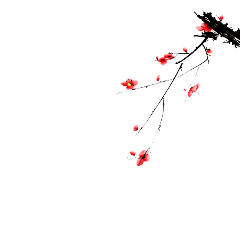 免抠植物古风花草插画元素