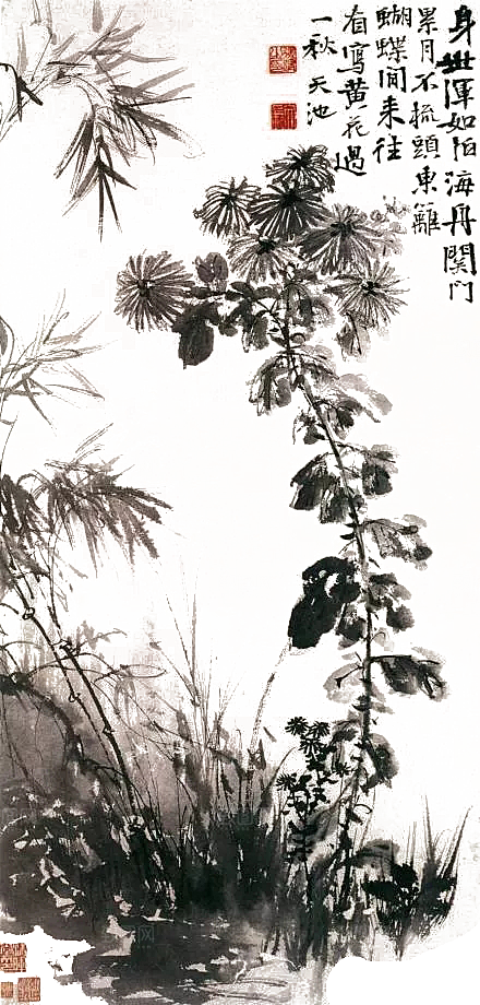 免抠植物古风花草插画元素