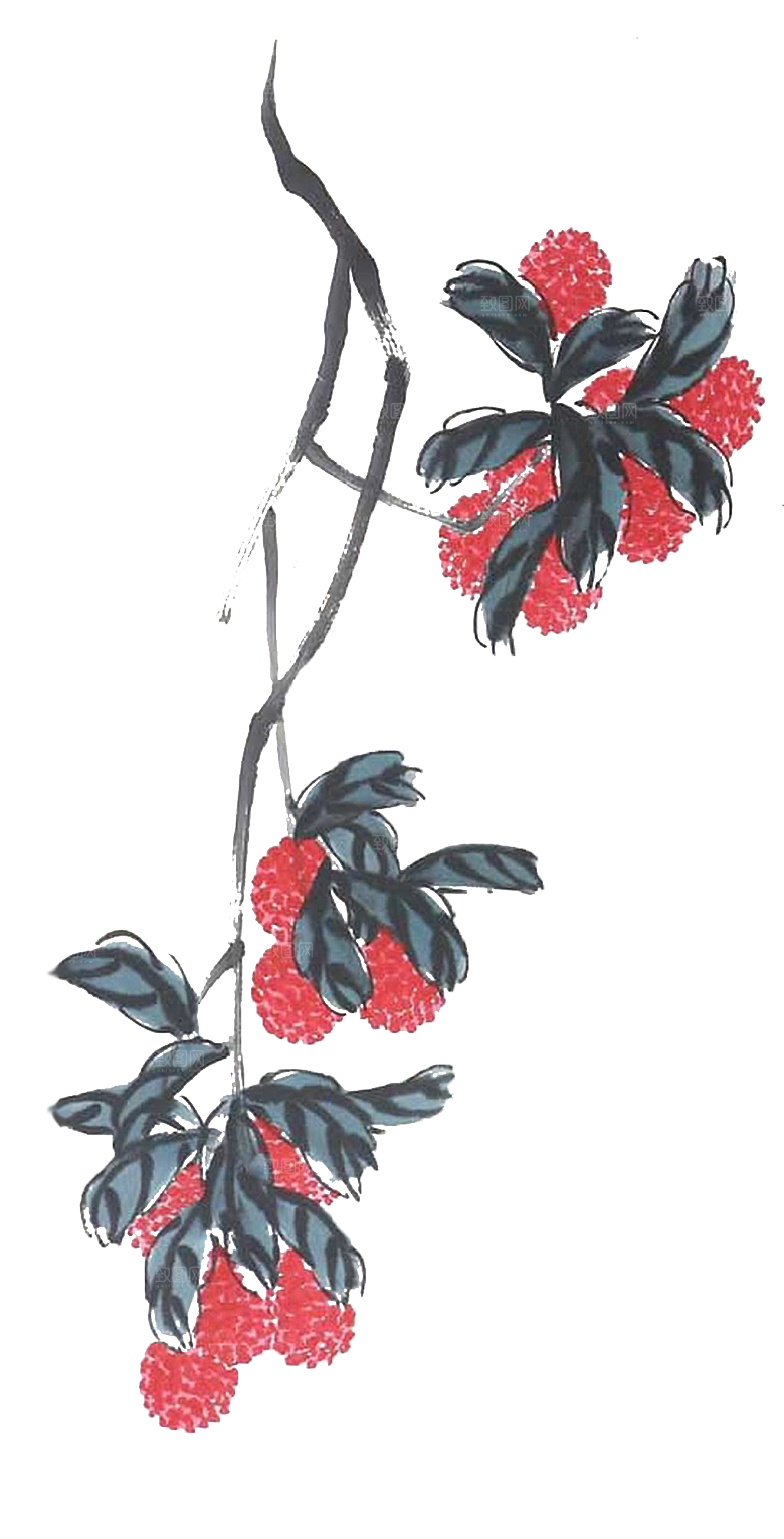 免抠植物古风花草插画元素