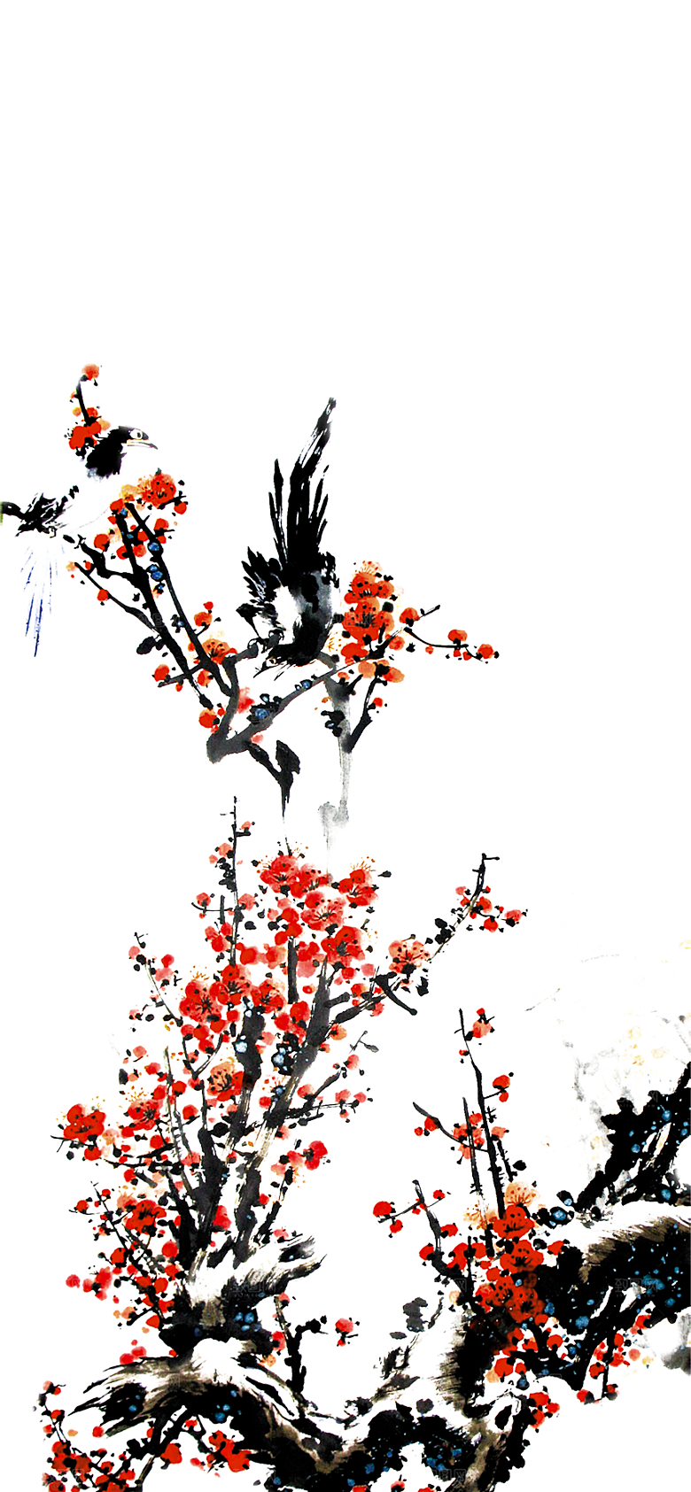免抠植物古风花草插画元素
