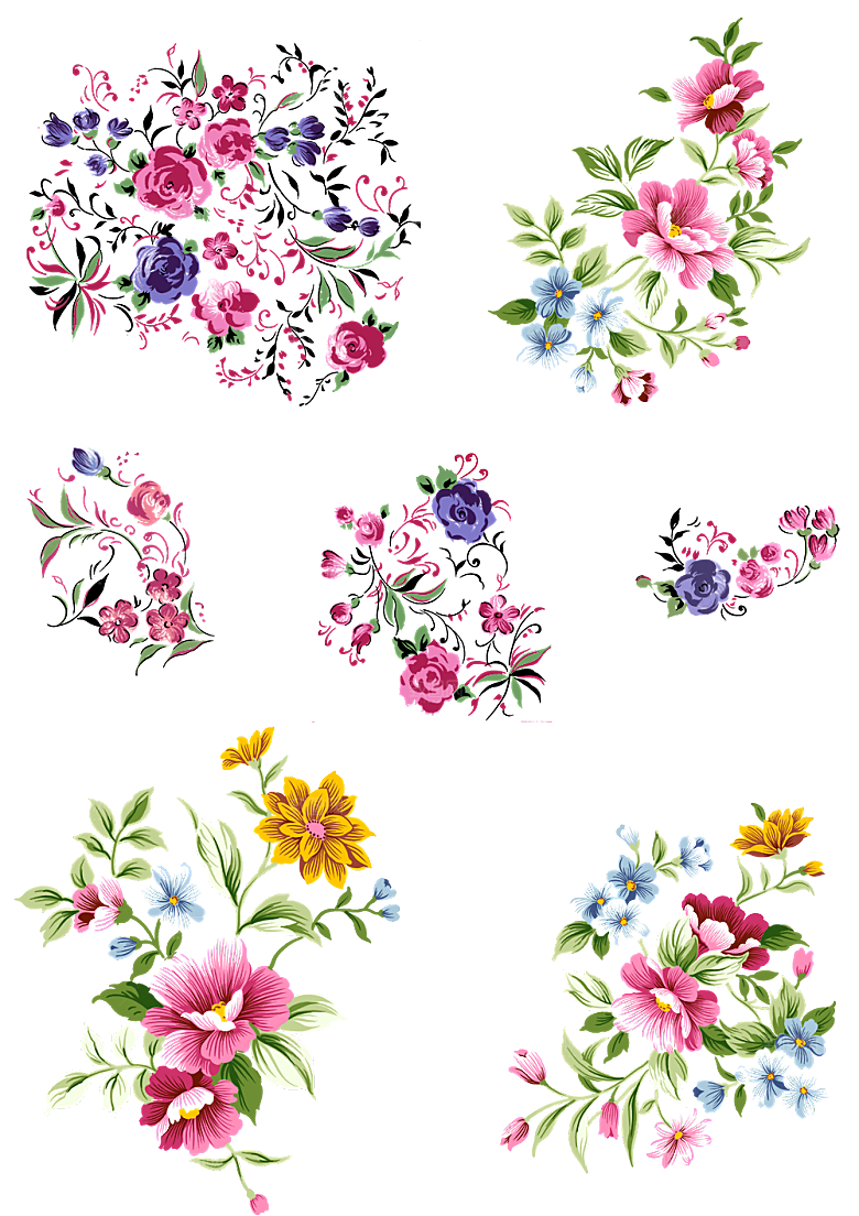 免抠植物古风花草插画元素
