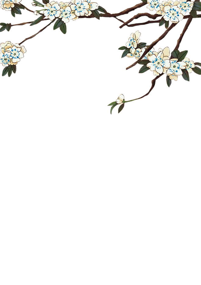免抠植物古风花草插画元素