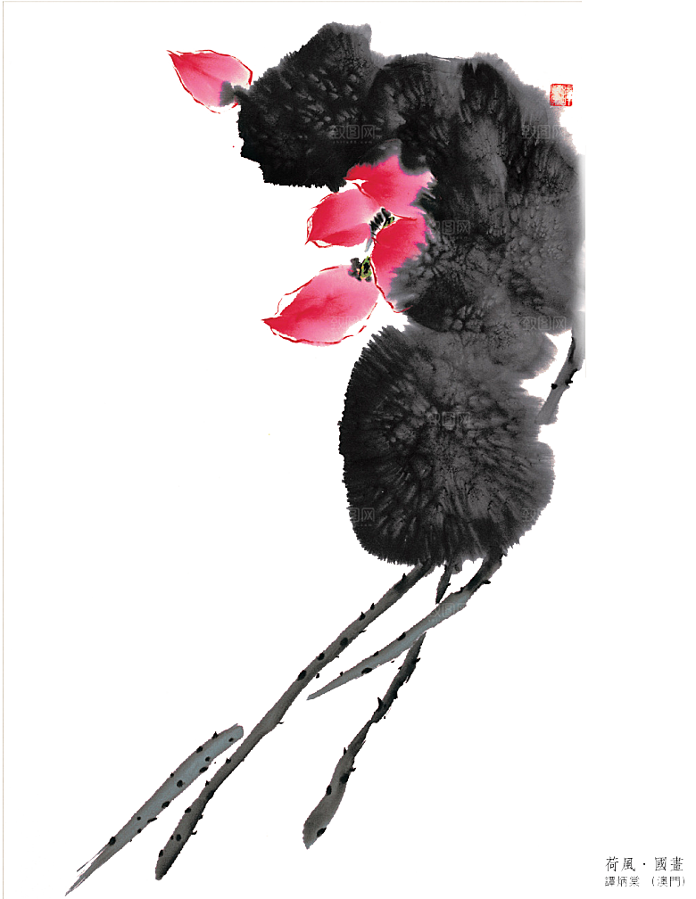 免抠植物古风花草插画元素