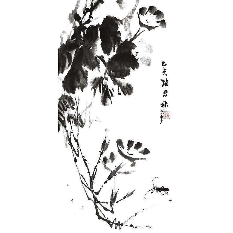 免抠植物古风花草插画元素
