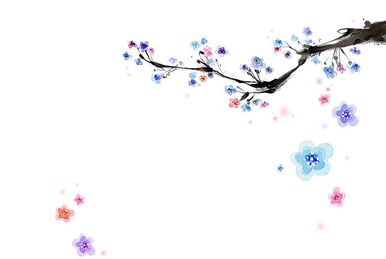 免抠植物古风花草插画元素