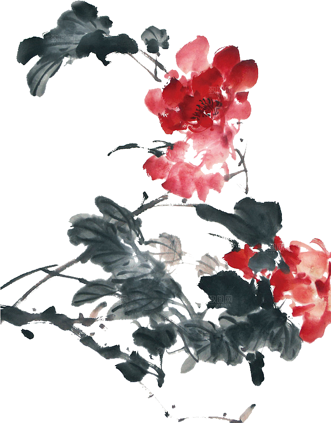 免抠植物古风花草插画元素