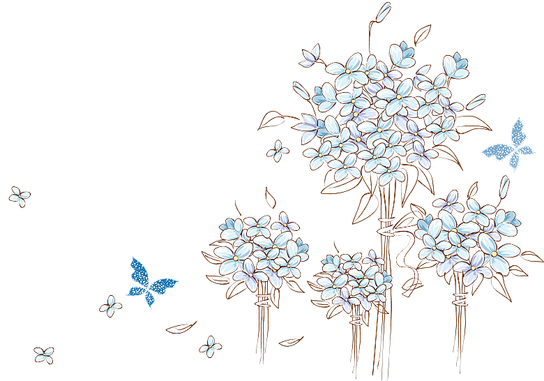 免抠植物古风花草插画元素