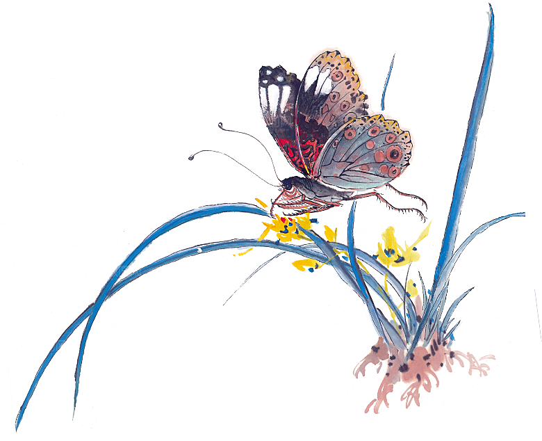 免抠植物古风花草插画元素