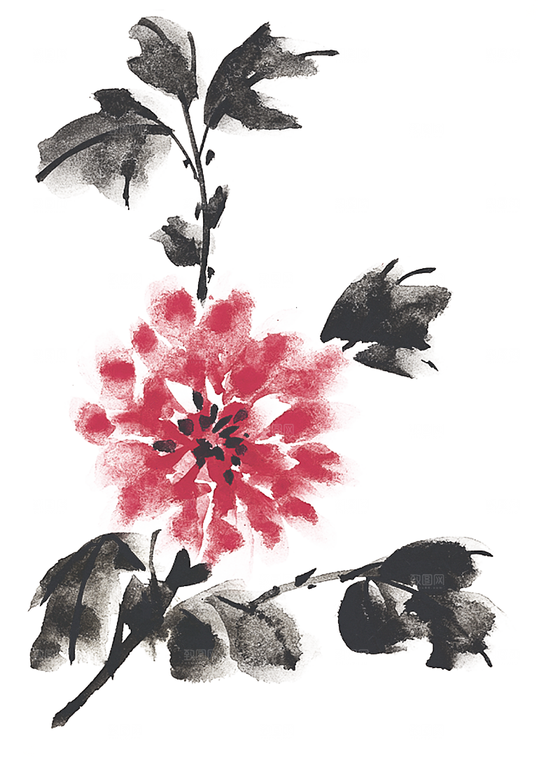 免抠植物古风花草插画元素