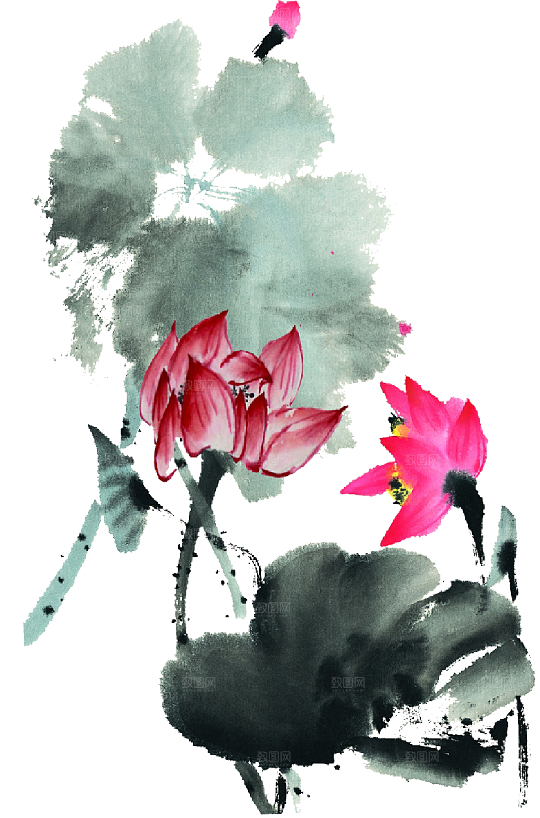 免抠植物古风花草插画元素