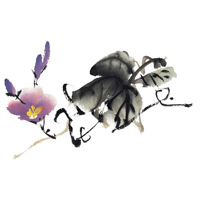 免抠植物古风花草插画元素