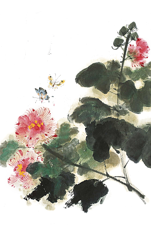 免抠植物古风花草插画元素