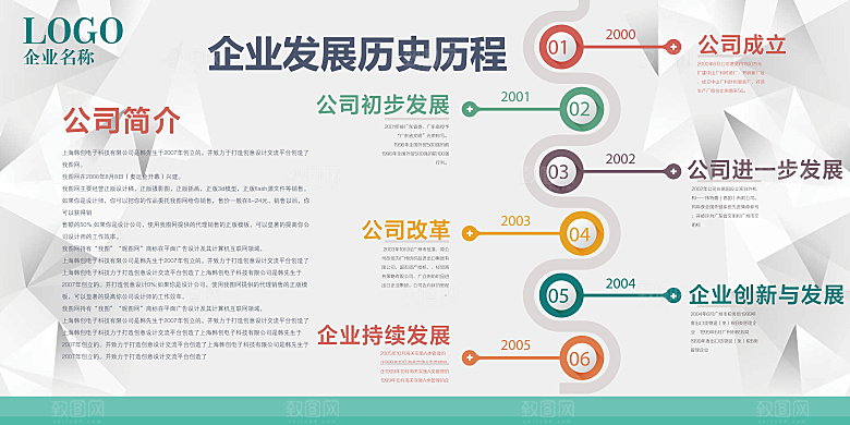 企业文化形象墙简约大气模版