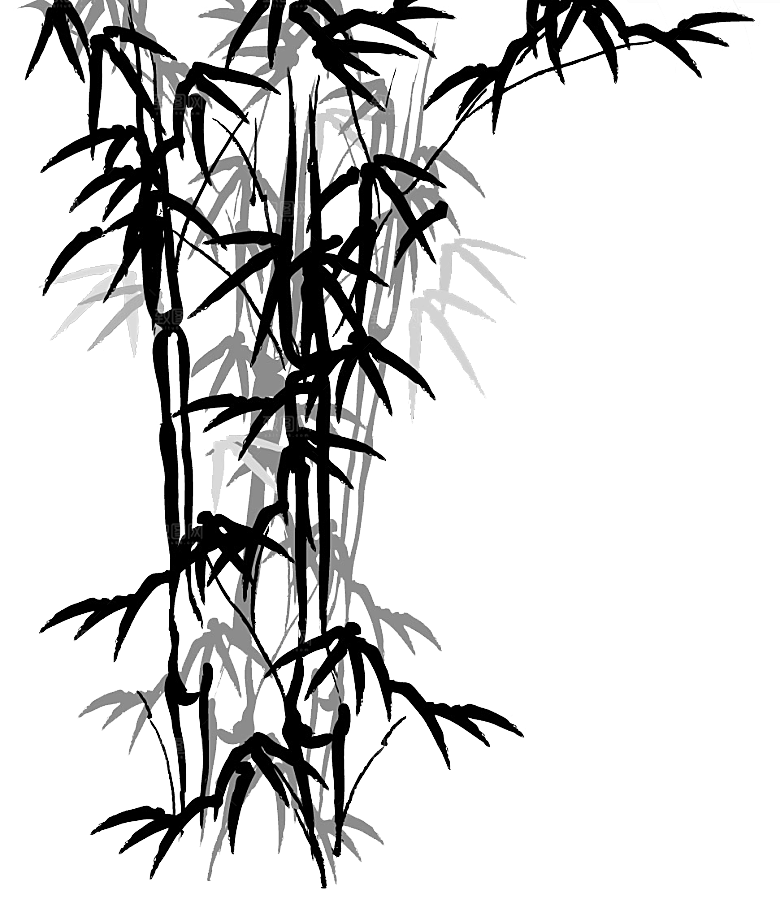 免抠植物古风竹子插画元素