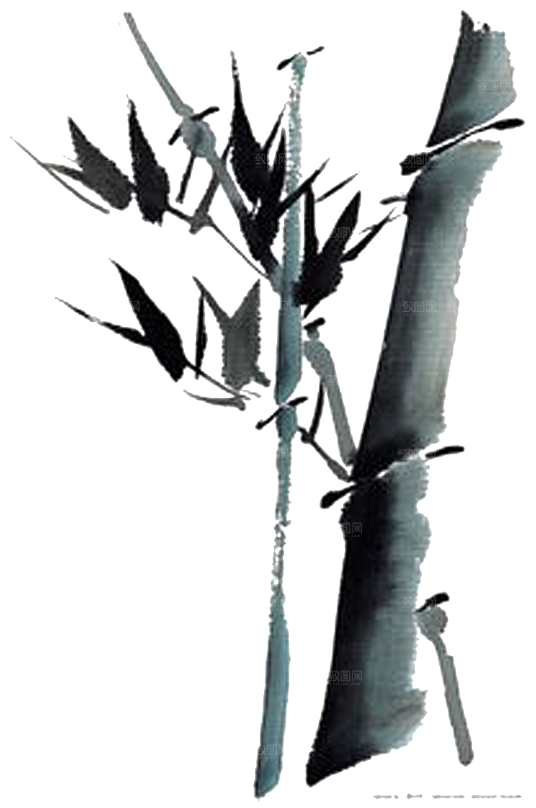 免抠植物古风竹子插画元素