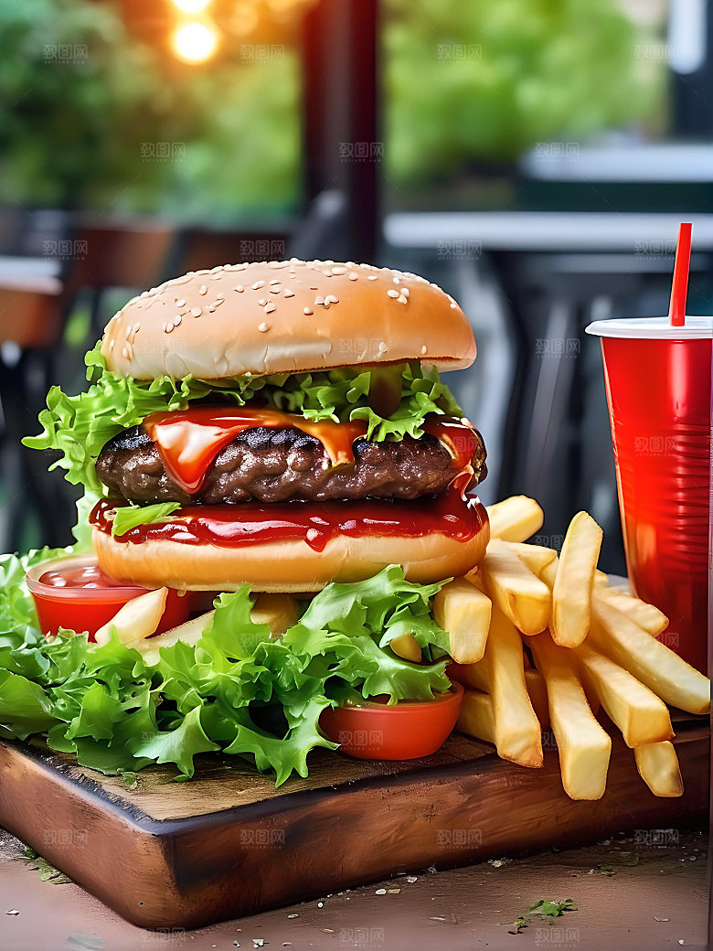 美食汉堡高清图片素材