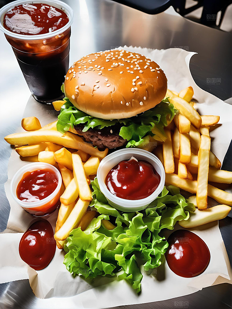 美食汉堡高清图片