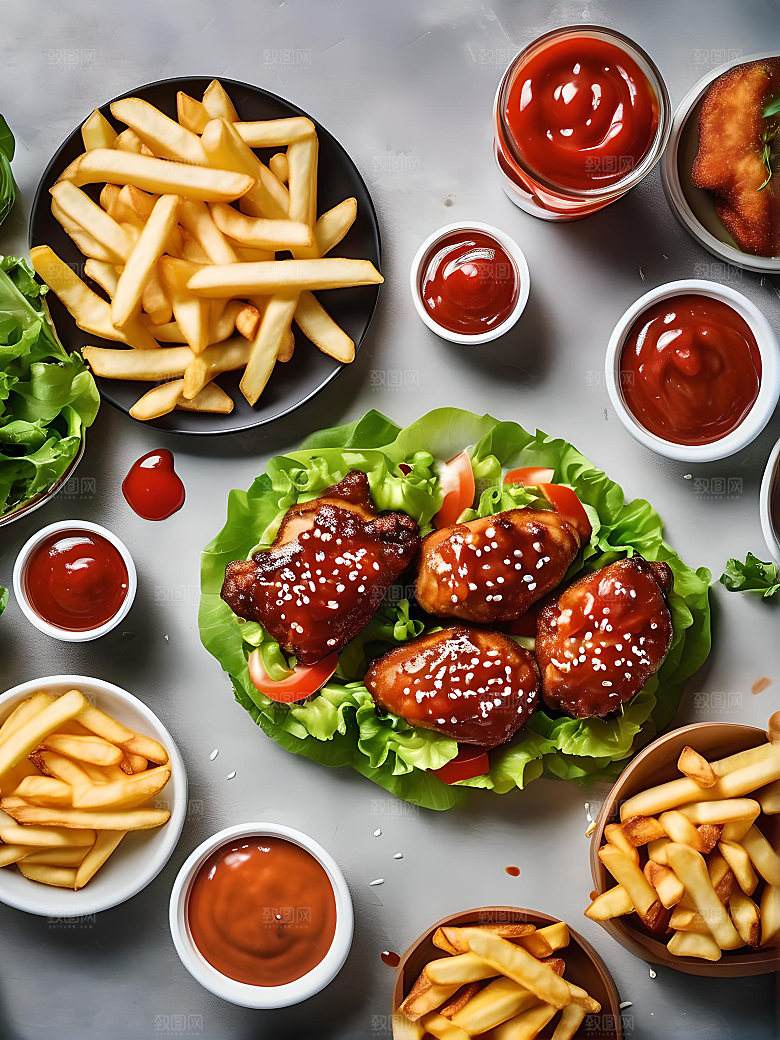 美食汉堡高清图片素材