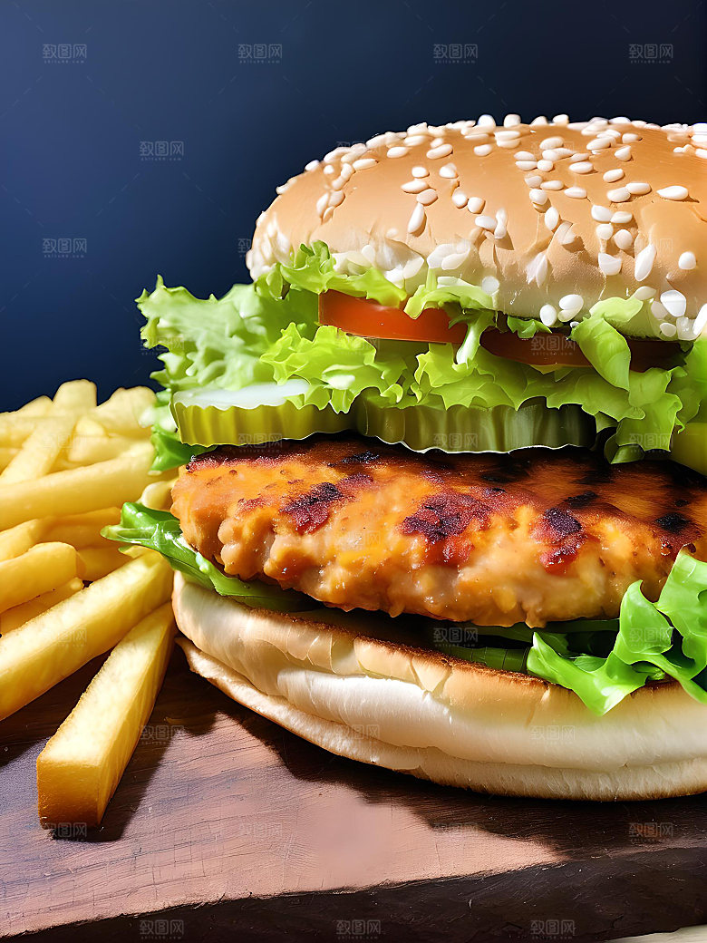 美食汉堡高清图片素材