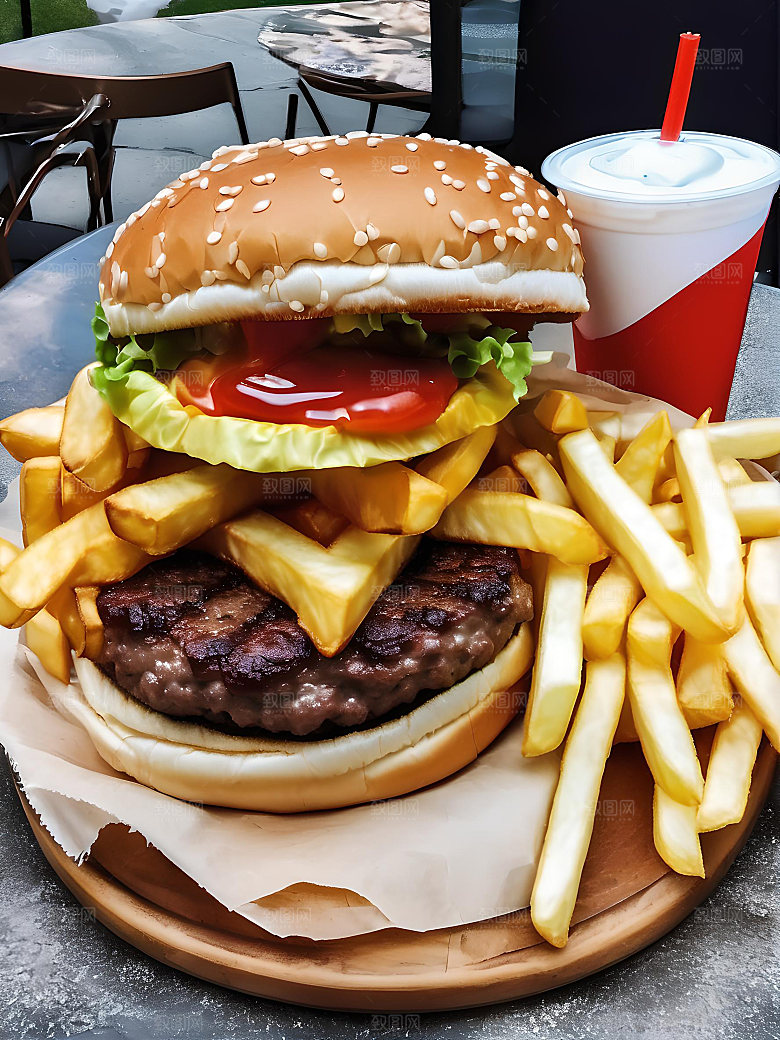 美食汉堡高清图片素材