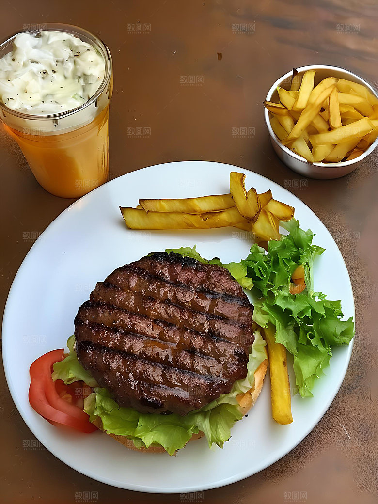 美食汉堡高清图片素材