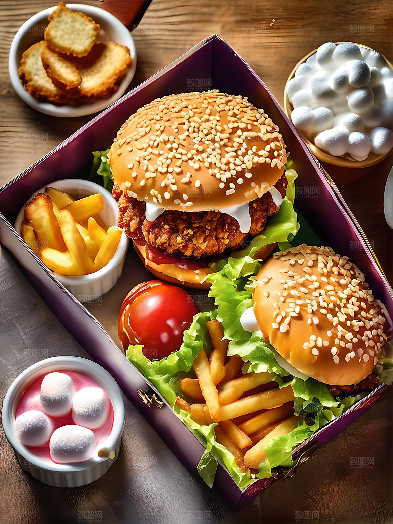 美食汉堡高清图片