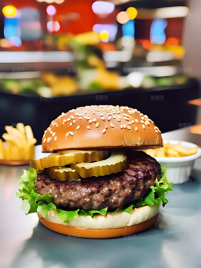 美食汉堡高清图片素材