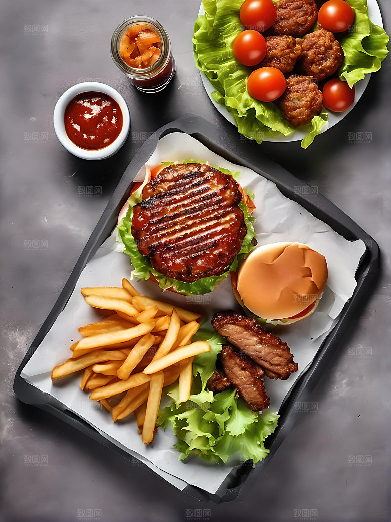 美食汉堡高清图片