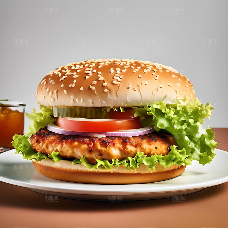 美食汉堡高清图片素材