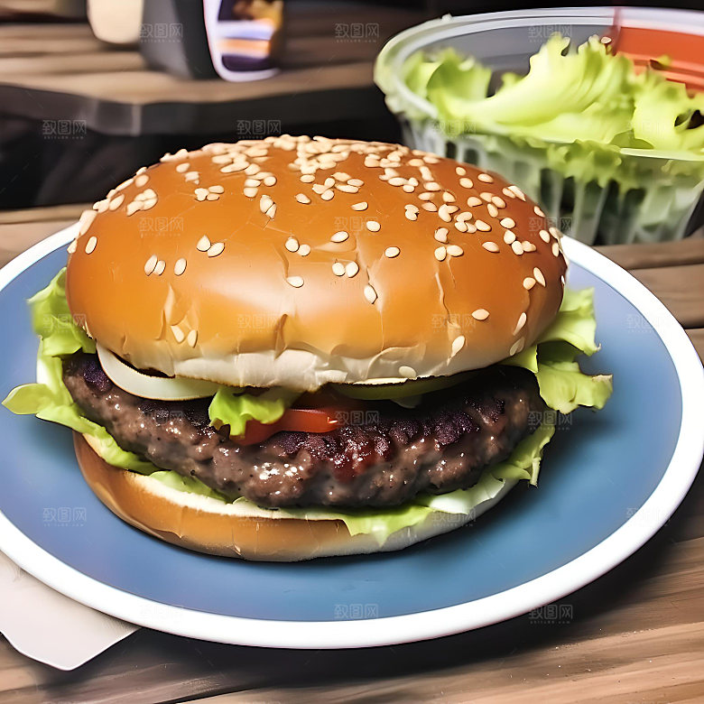 美食汉堡高清图片素材