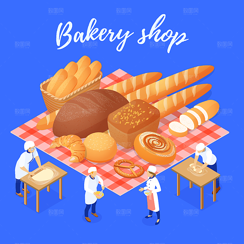 蛋糕面包甜品店制作坊屋子制作流程