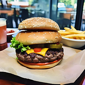 美食汉堡高清图片