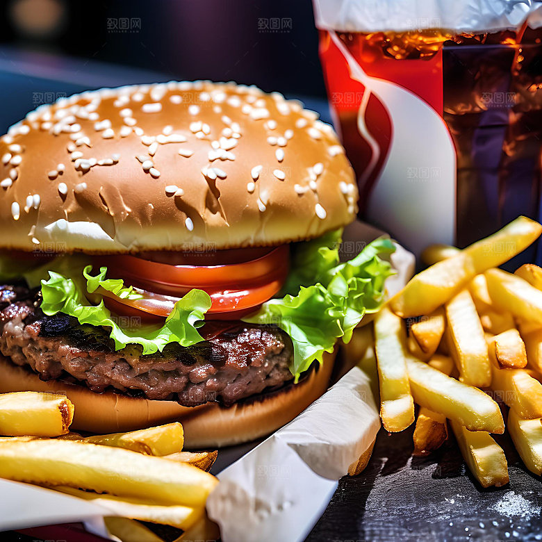 美食汉堡高清图片