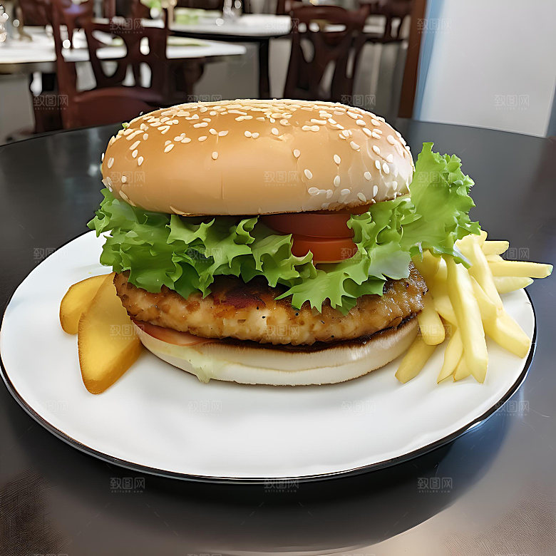 美食汉堡高清图片