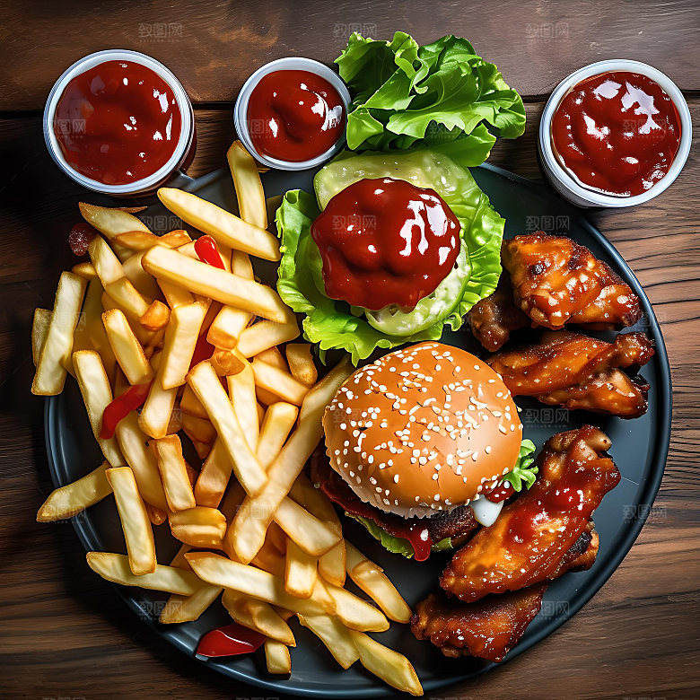 美食汉堡高清图片