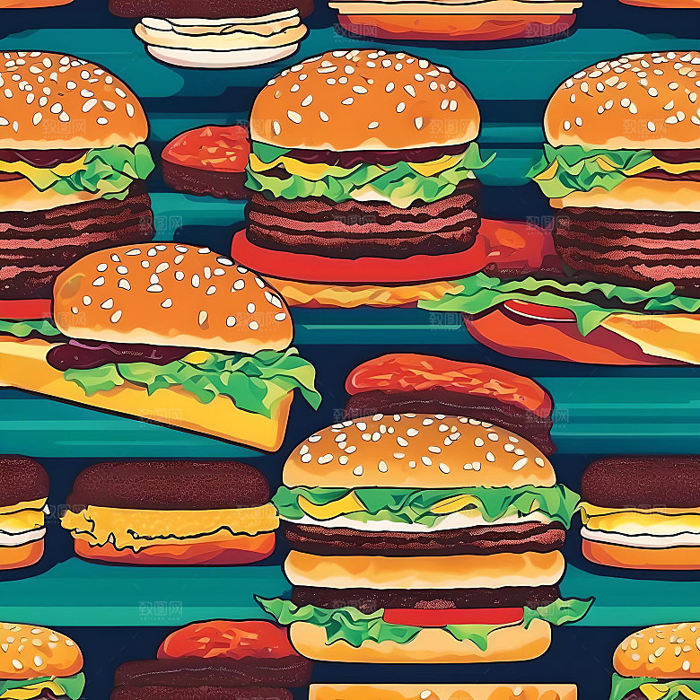美食汉堡高清图片素材