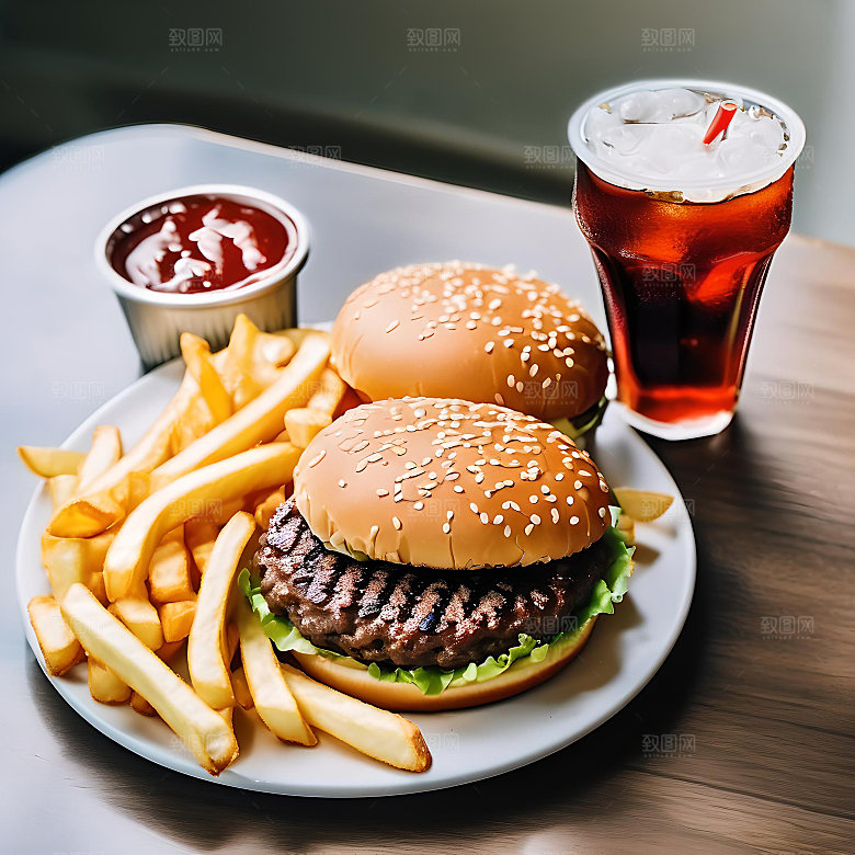 美食汉堡高清图片素材