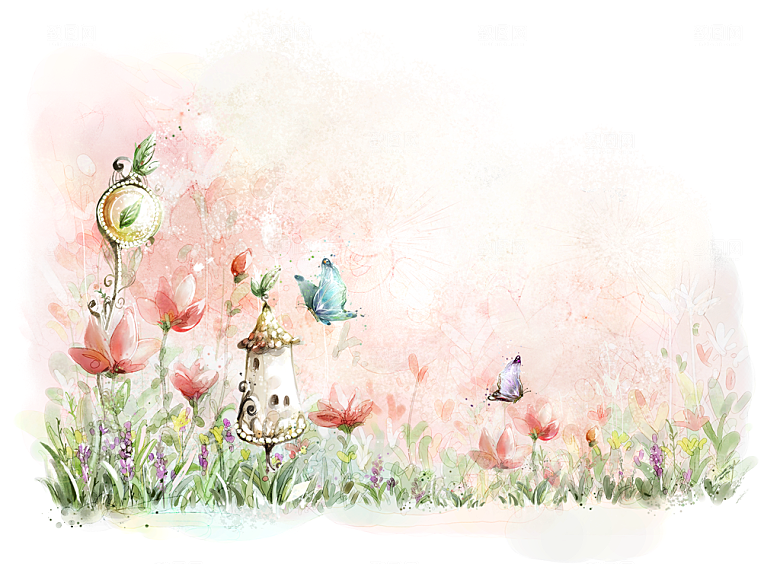 惬意情景卡通精美插画素材