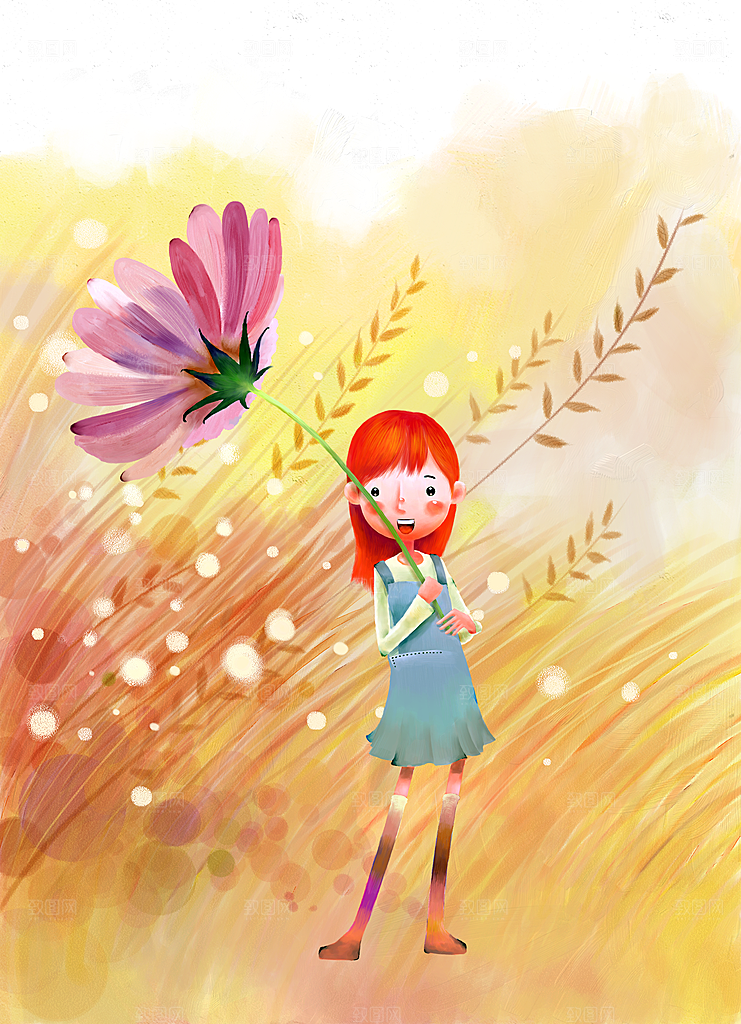 惬意情景卡通精美插画素材