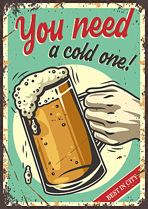 啤酒复古宣传海报设计