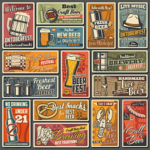 啤酒复古海报设计素材
