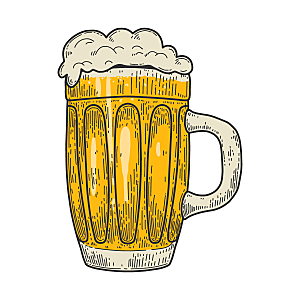 啤酒手绘卡通元素