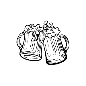 啤酒卡通插画素材设计