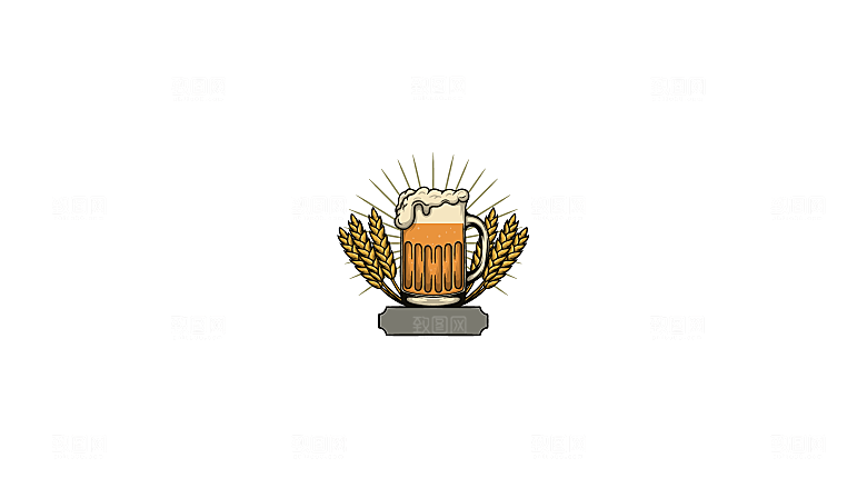 啤酒卡通插画素材