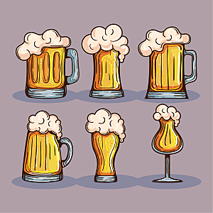 啤酒卡通插画素材